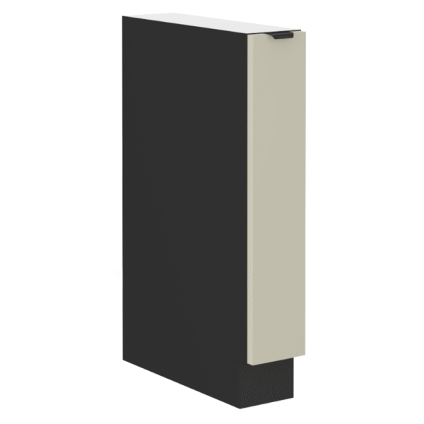 Spodná skrinka s výsuvným košom, cashmere/čierna, ARAKA 15 D CARGO BB