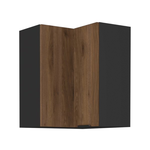Horná rohová skrinka, orech okapi/čierna, MENZO 60x60 GN-72 2F
