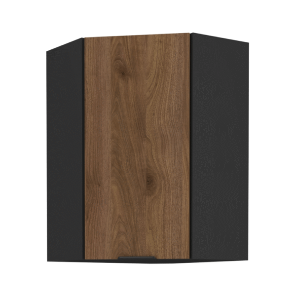 Horná rohová skrinka, orech okapi/čierna, MENZO 60x60 GN-90 1F