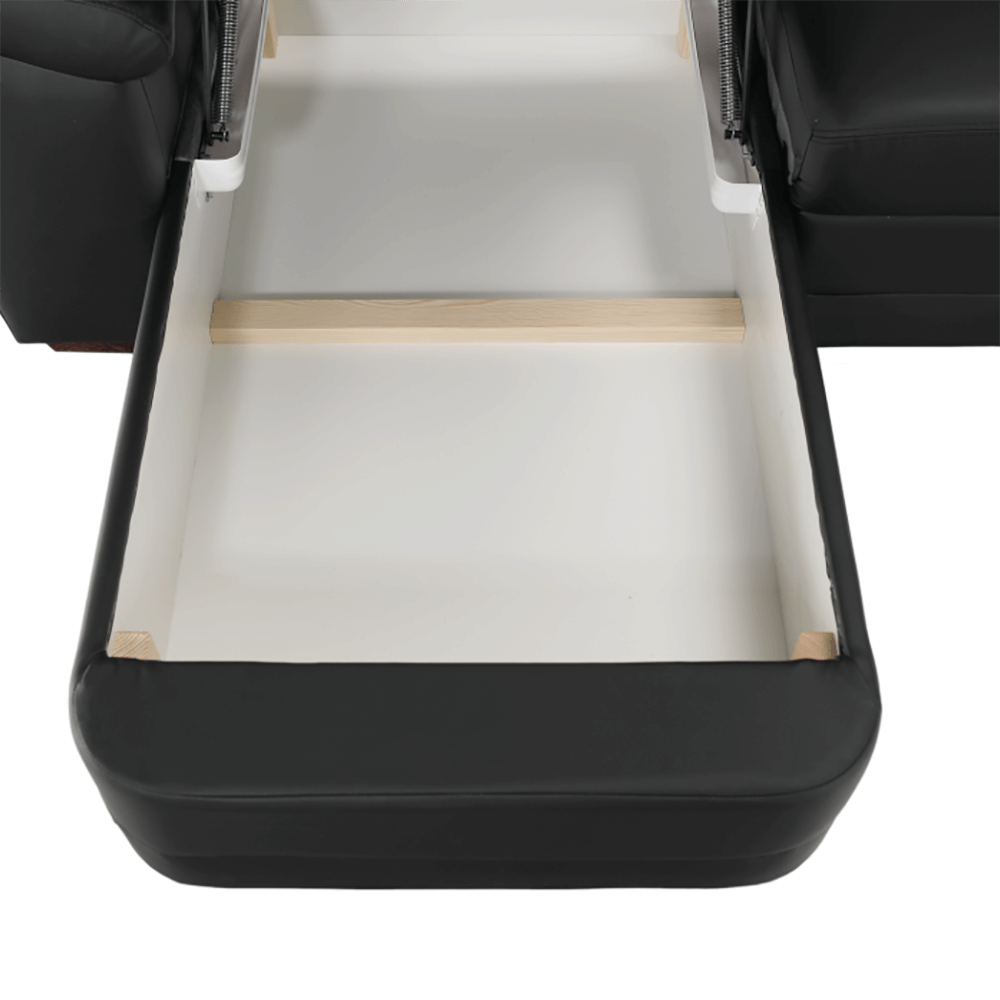 Sedacia súprava v tvare U, ekokoža čierna, ľavá, BITER U – Obrázok 23