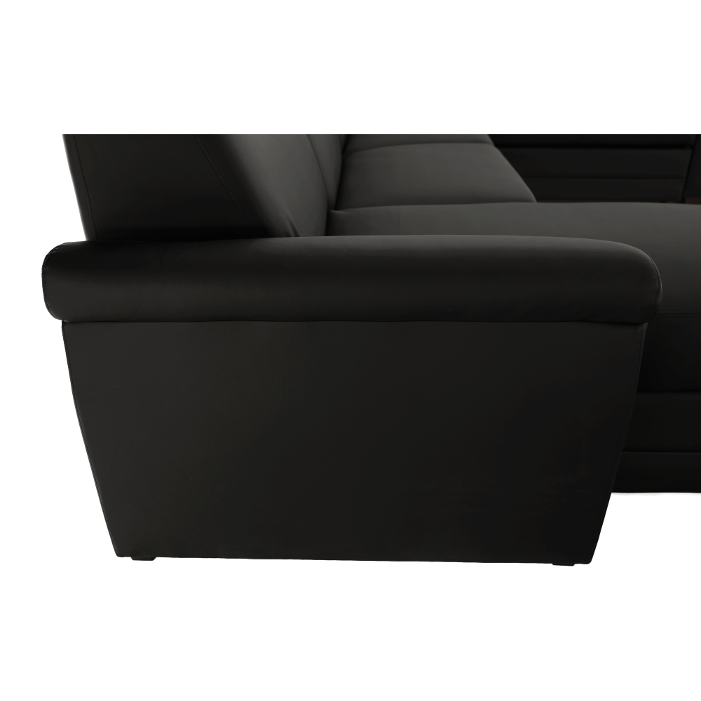 Sedacia súprava v tvare U, ekokoža čierna, ľavá, BITER U – Obrázok 16