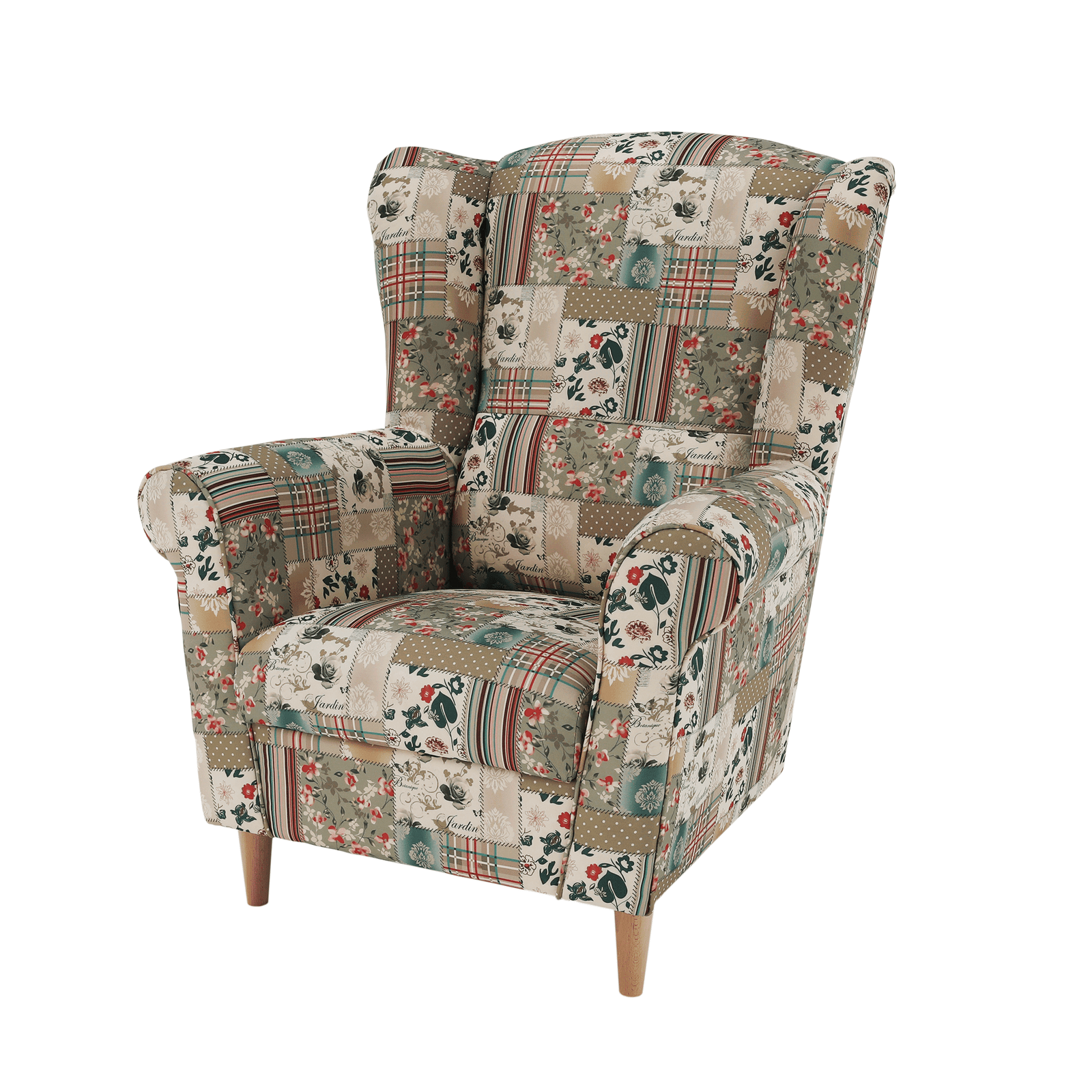 Kreslo ušiak, látka patchwork viorica 1, CHARLOT – Obrázok 13