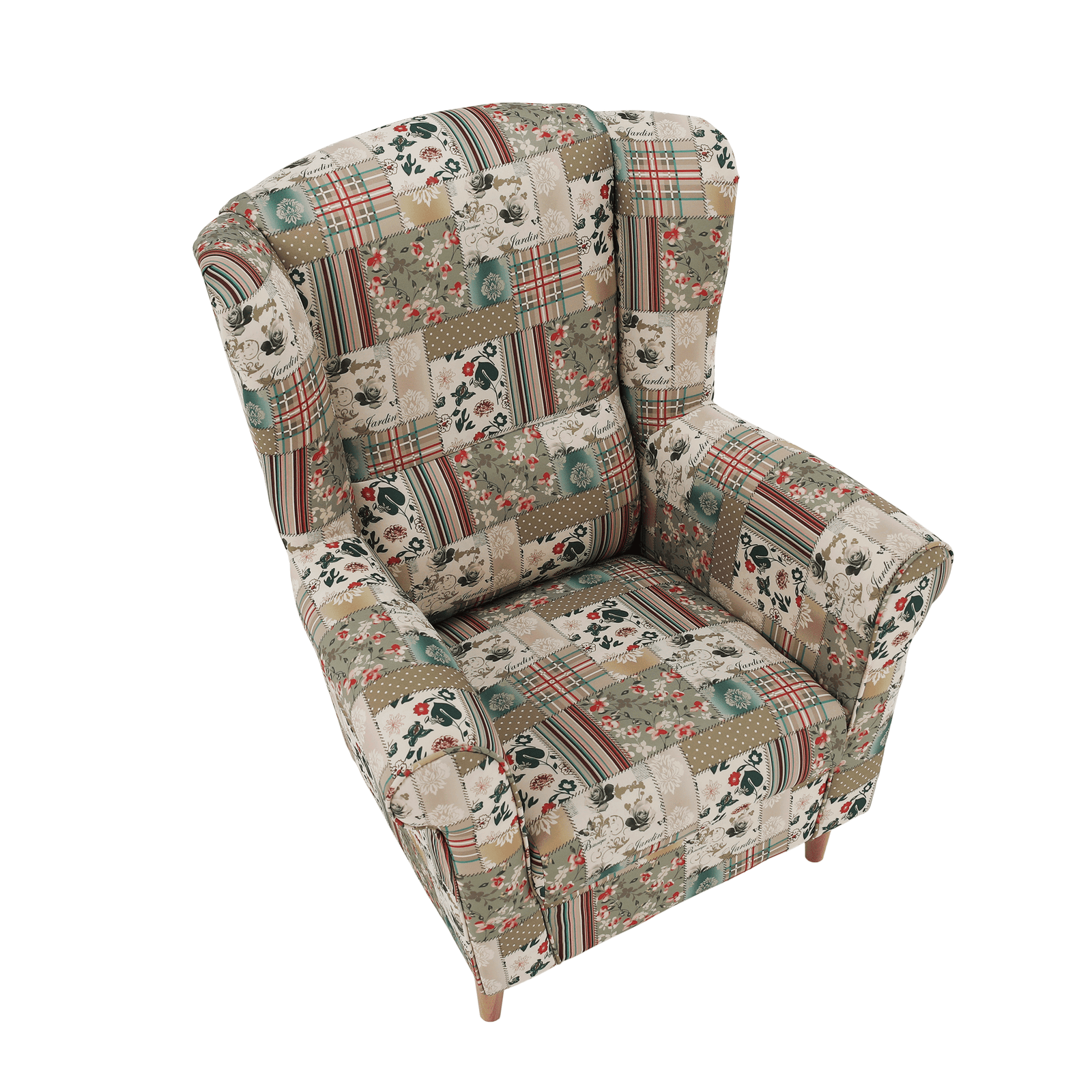 Kreslo ušiak, látka patchwork viorica 1, CHARLOT – Obrázok 14