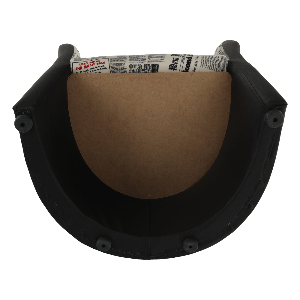 Klubové kreslo, ekokoža čierna/látka vzor novín, CUBA – Obrázok 11