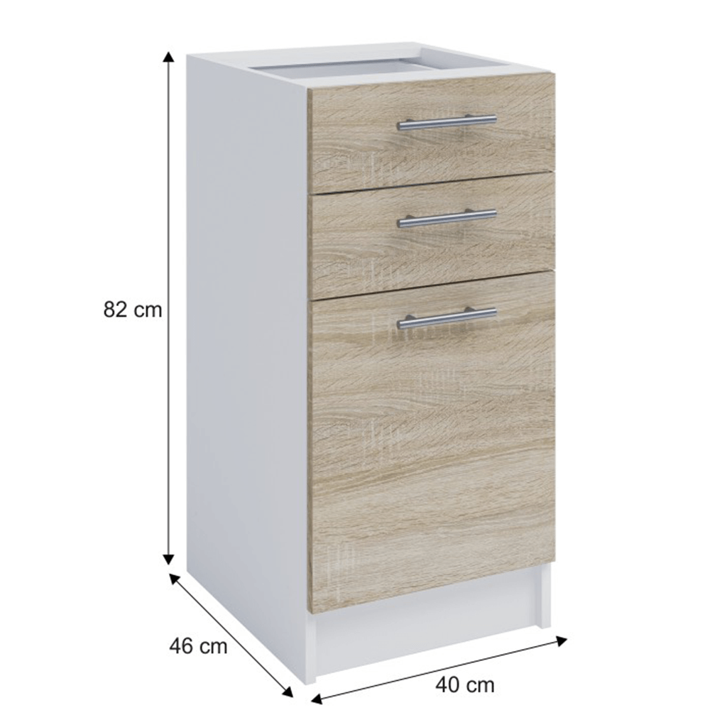 Dolná skrinka, dub sonoma/biela, FABIANA S - 40SZ2 – Obrázok 5