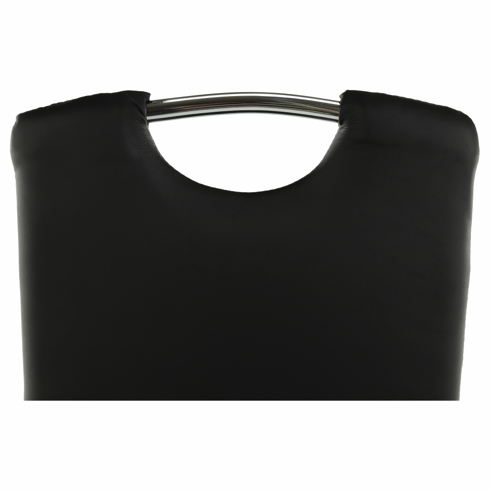 Jedálenská stolička, ekokoža čierna/chróm, ERVINA – Obrázok 2