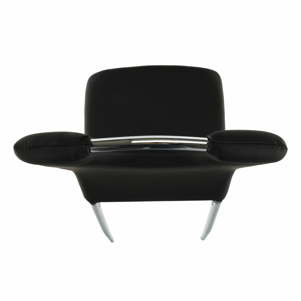 Jedálenská stolička, ekokoža čierna/chróm, ERVINA – Obrázok 3