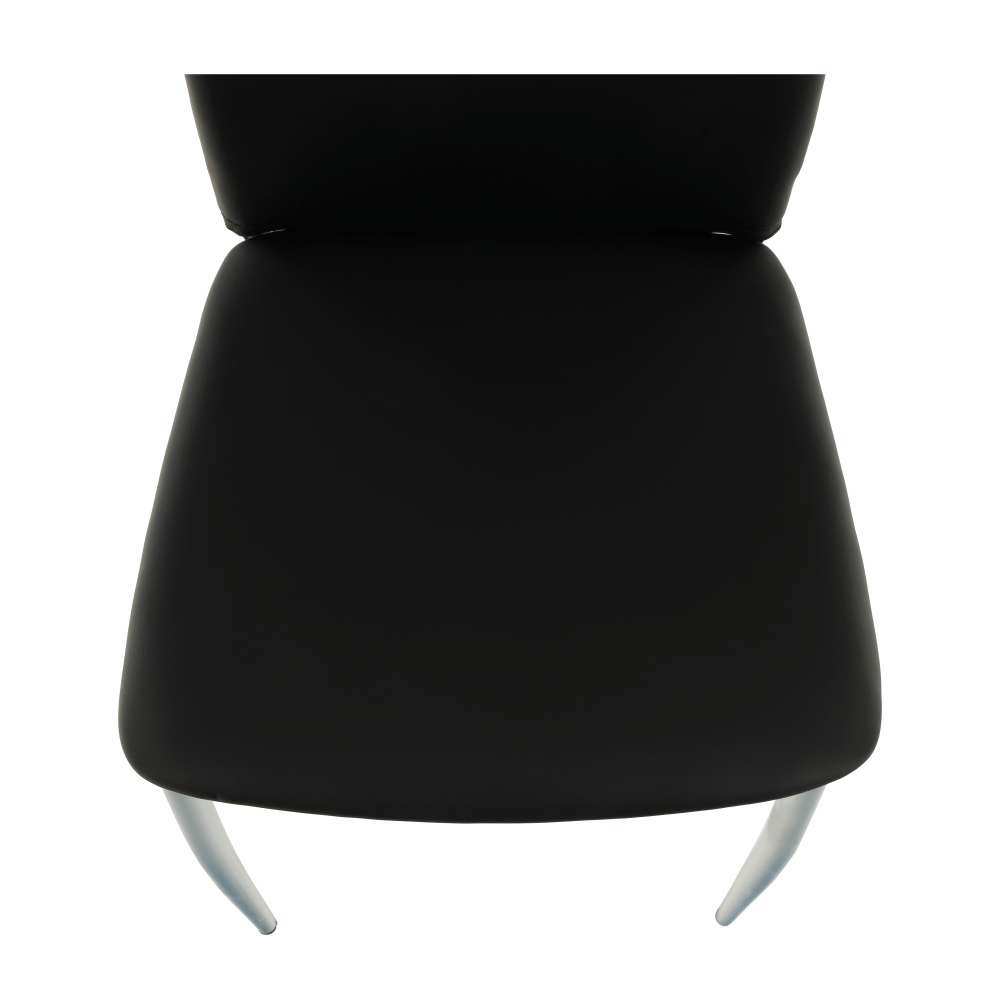 Jedálenská stolička, ekokoža čierna/chróm, ERVINA – Obrázok 5