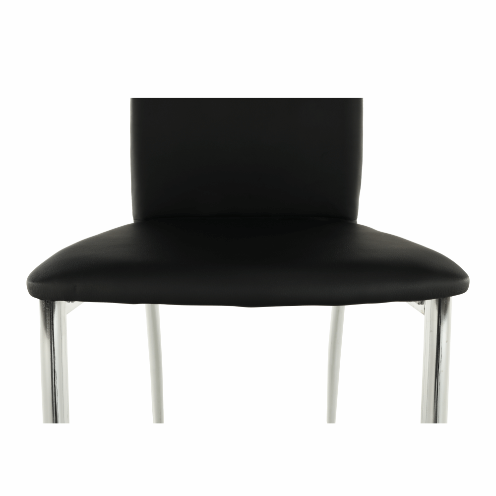 Jedálenská stolička, ekokoža čierna/chróm, ERVINA – Obrázok 6