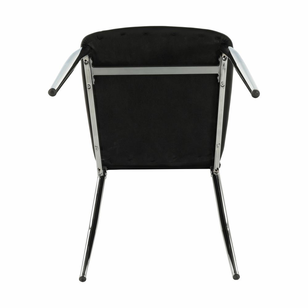 Jedálenská stolička, ekokoža čierna/chróm, ERVINA – Obrázok 7