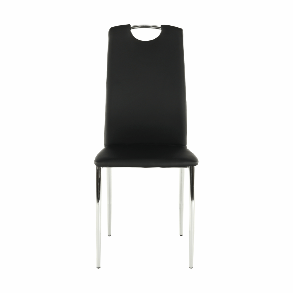 Jedálenská stolička, ekokoža čierna/chróm, ERVINA – Obrázok 10