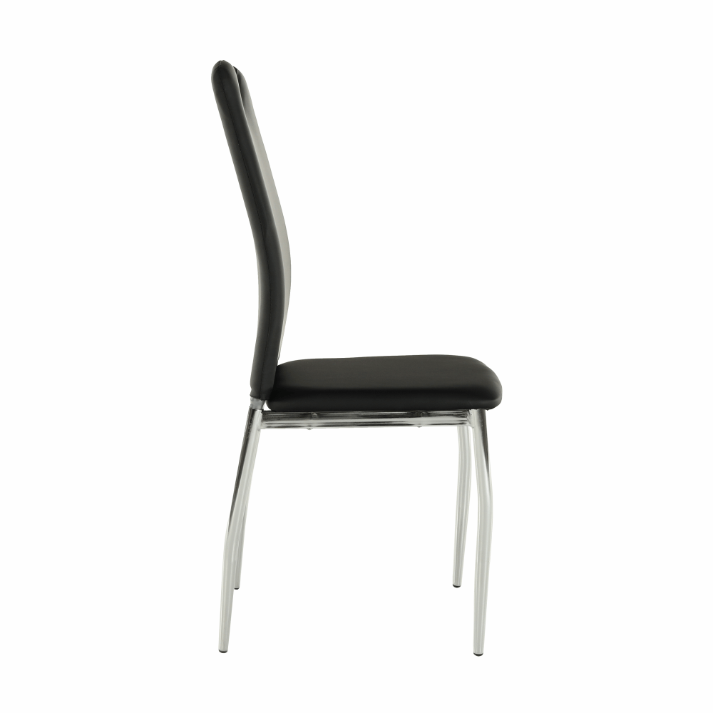 Jedálenská stolička, ekokoža čierna/chróm, ERVINA – Obrázok 12
