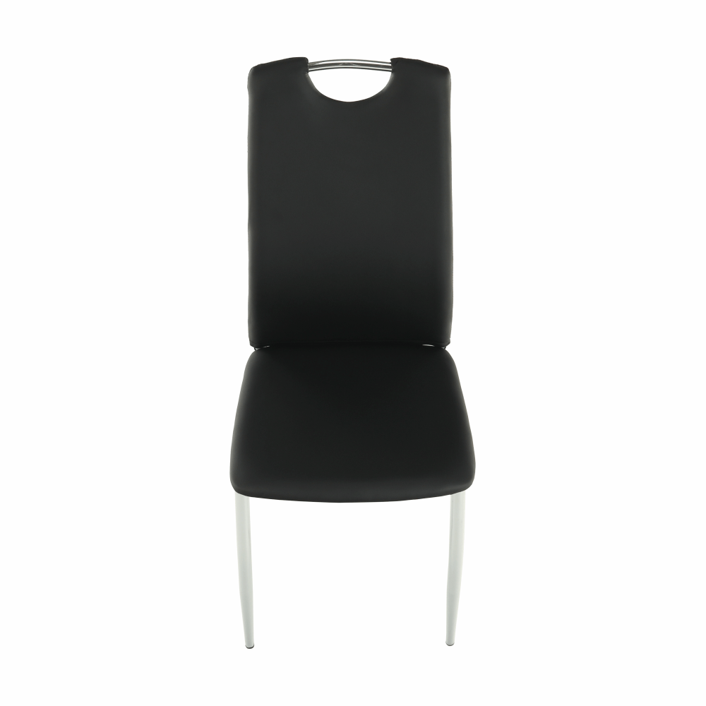 Jedálenská stolička, ekokoža čierna/chróm, ERVINA – Obrázok 16