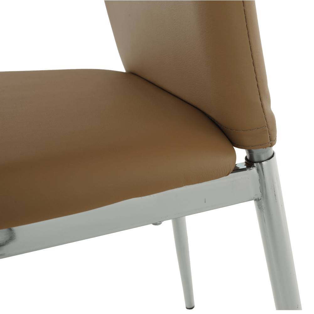 Jedálenská stolička, ekokoža béžová/chróm, ERVINA – Obrázok 4