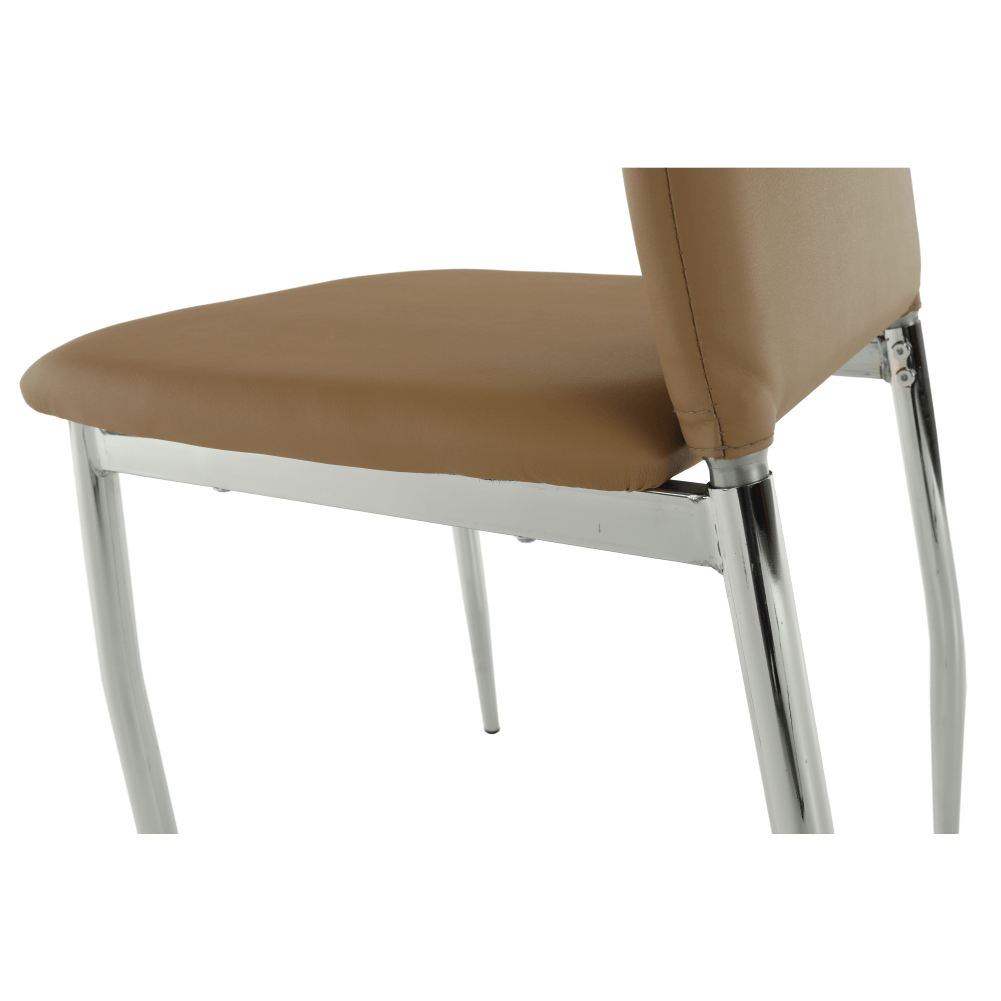 Jedálenská stolička, ekokoža béžová/chróm, ERVINA – Obrázok 5