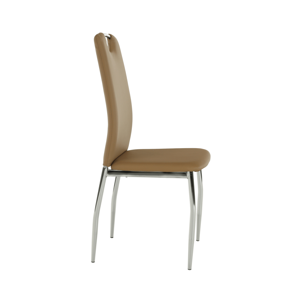 Jedálenská stolička, ekokoža béžová/chróm, ERVINA – Obrázok 10