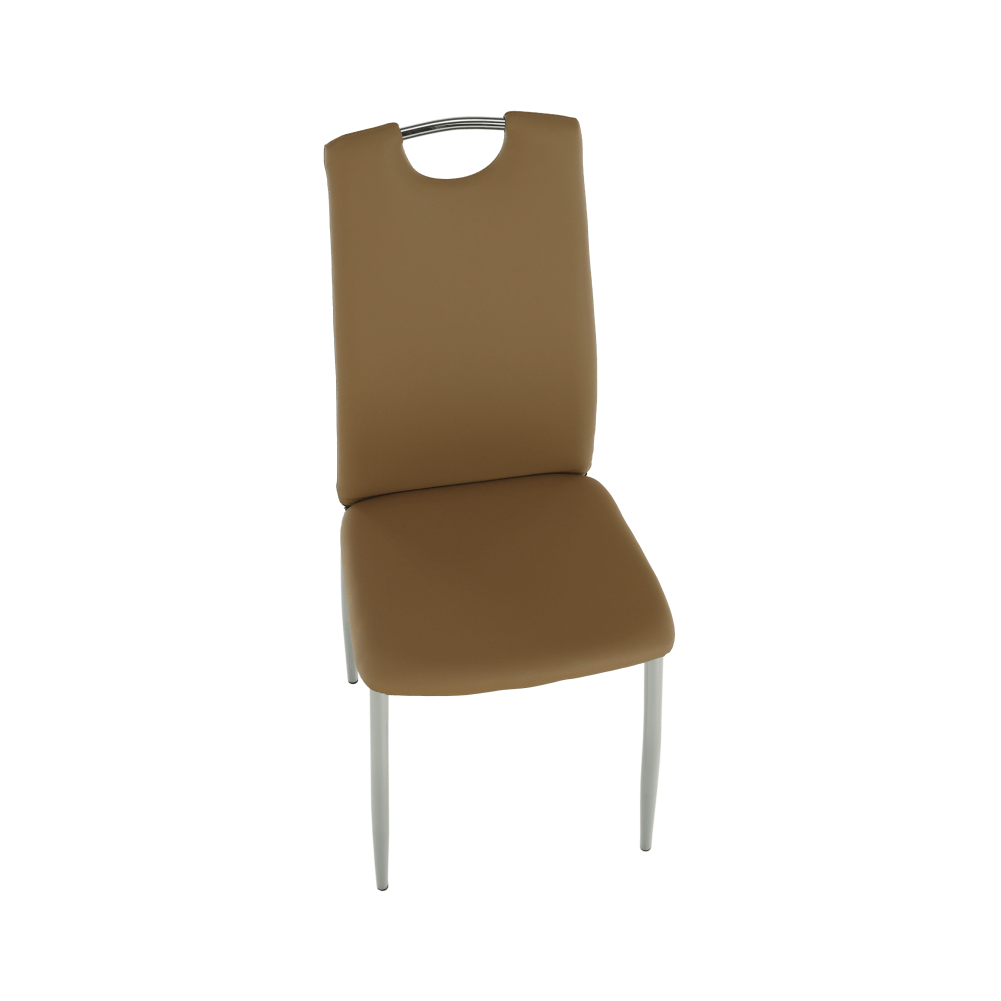 Jedálenská stolička, ekokoža béžová/chróm, ERVINA – Obrázok 13