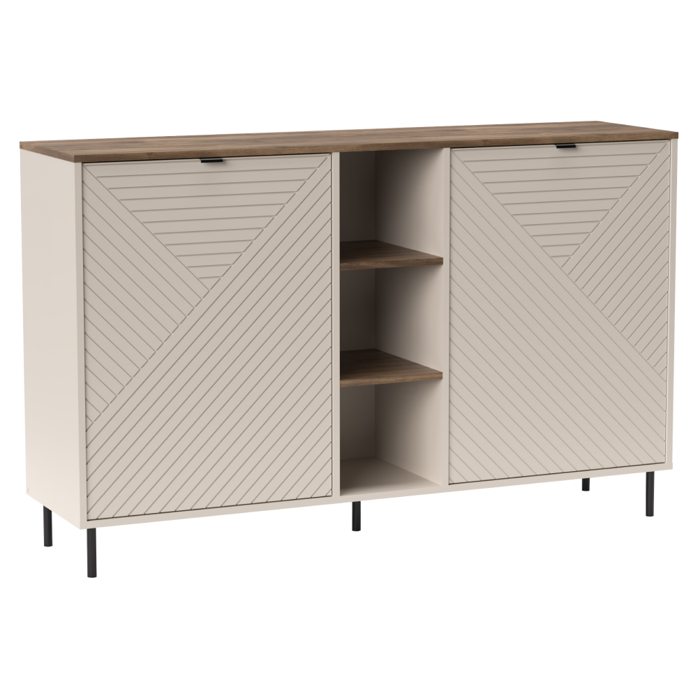 Komoda s policami, kašmír/dub castello, EYCO 2D