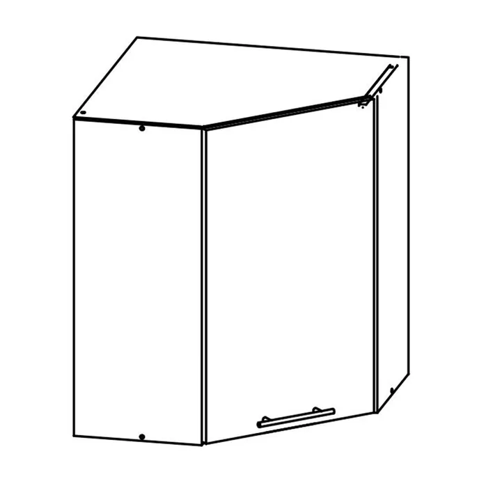 Horná rohová skrinka, dub sonoma/biela, pravá, FABIANA W - 60N – Obrázok 2