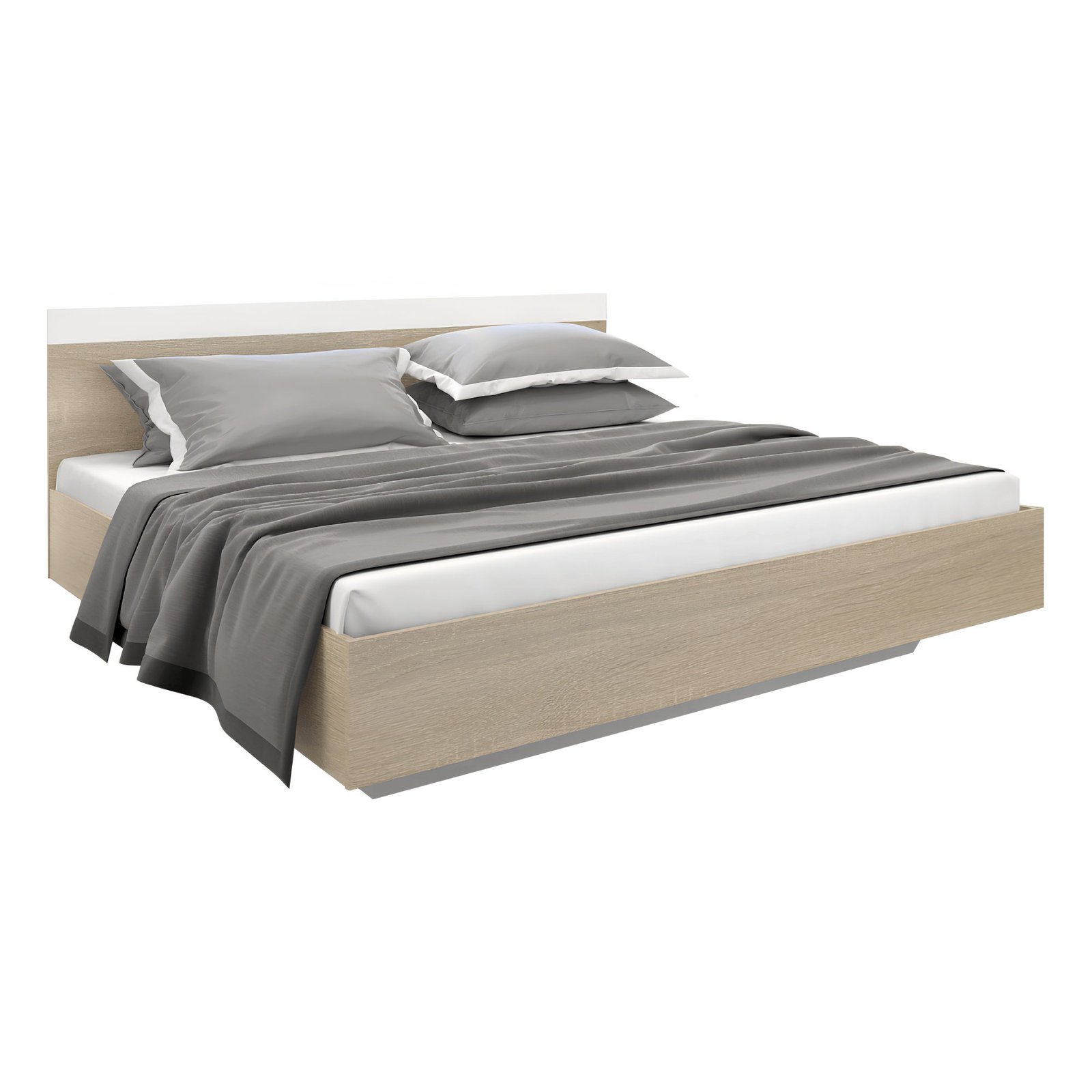 Manželská posteľ, dub sonoma/biela, 160x200, GABRIELA – Obrázok 3