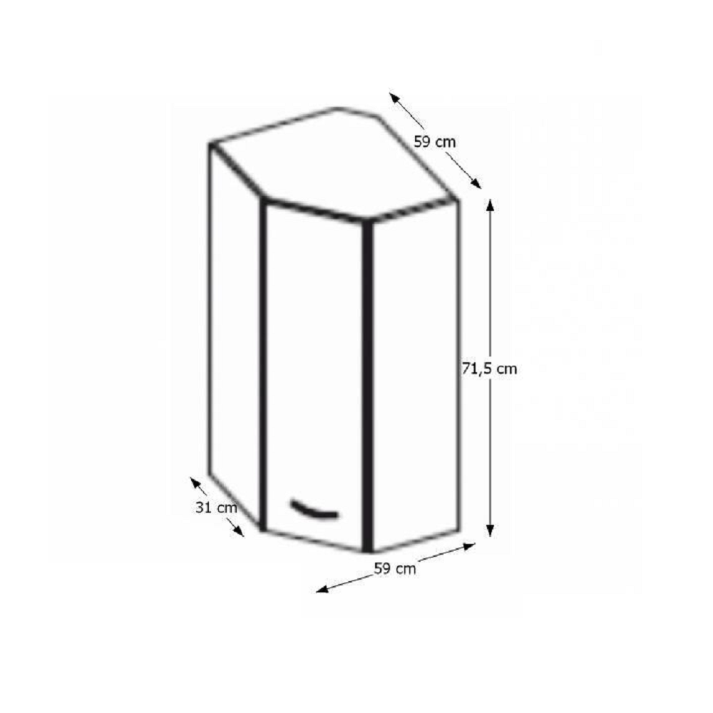 Skrinka horná, krém vysoký lesk, PRADO 60/60 N G-72 – Obrázok 3