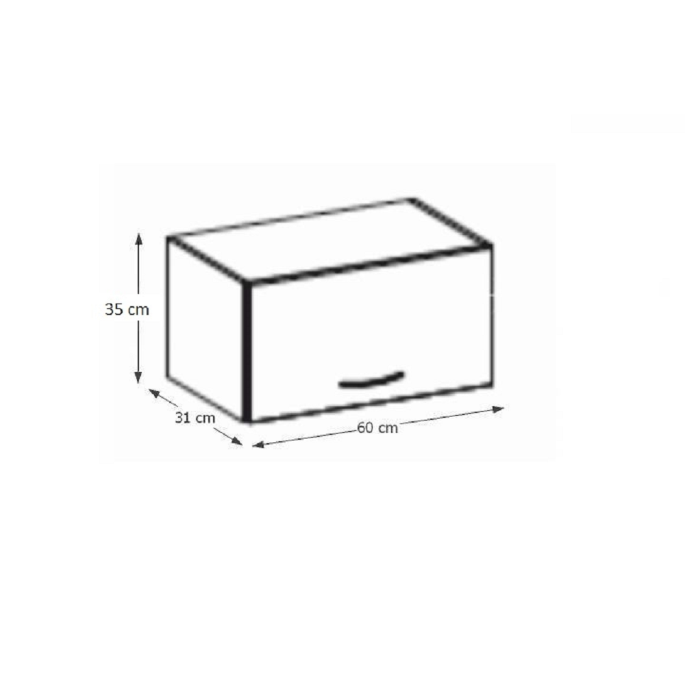 Skrinka horná, krém vysoký lesk, PRADO 60 OK-40 – Obrázok 3