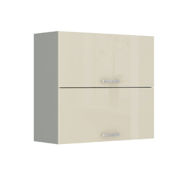 Skrinka horná, krémová vysoký lesk/sivá,  PRADO 80 GU-72