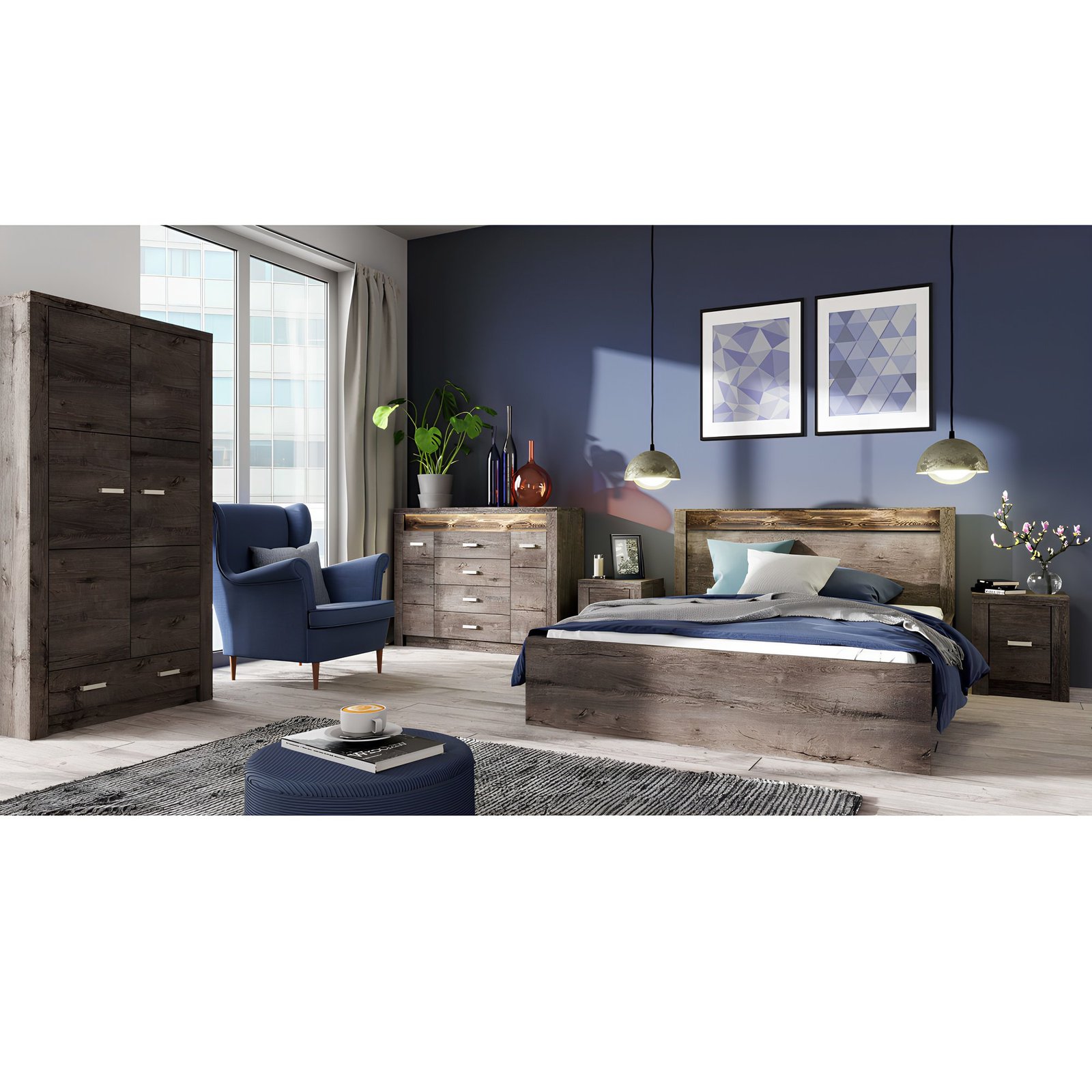 Komoda s vitrínami, jaseň tmavý, INFINITY 08 – Obrázok 5