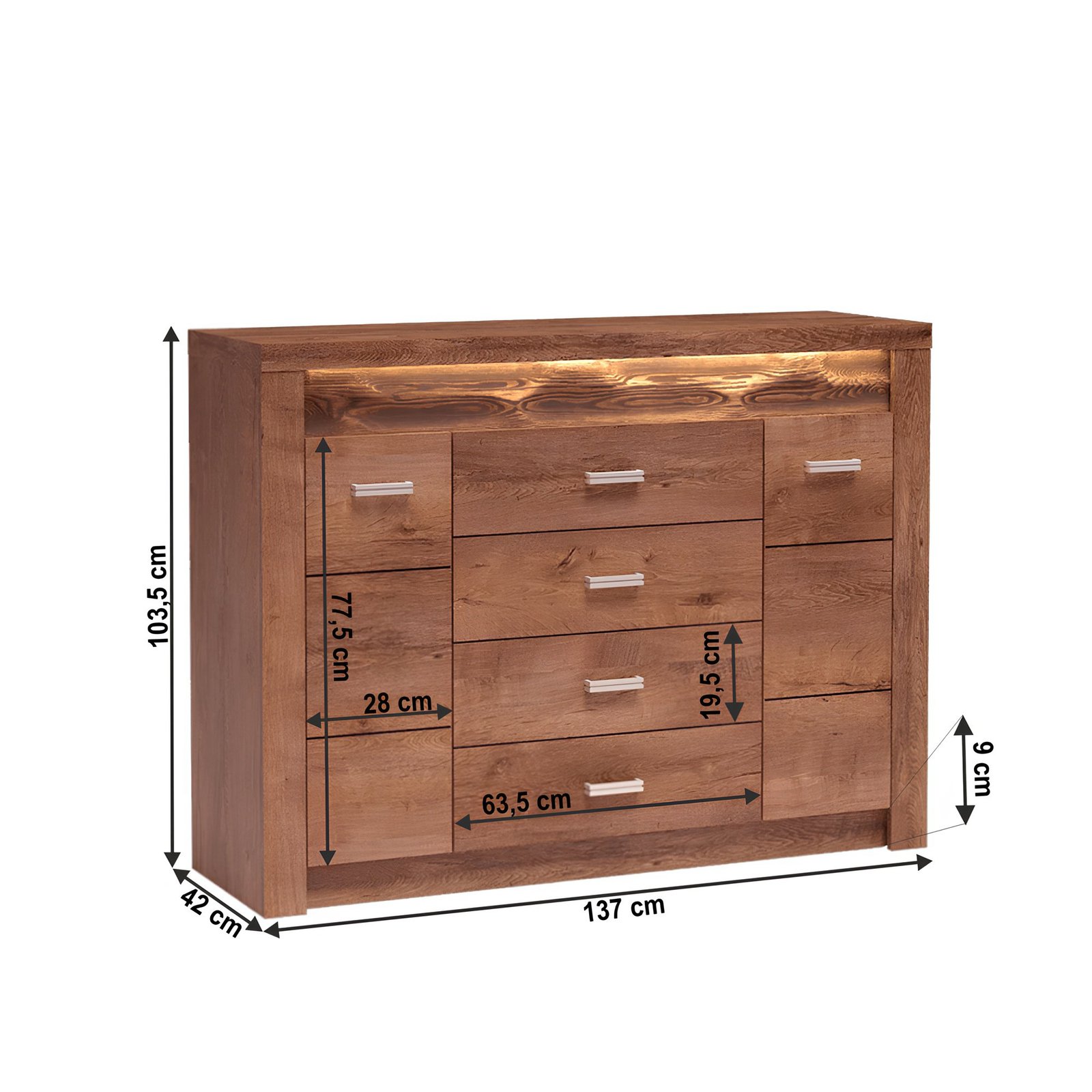 Komoda, jaseň svetlý, INFINITY I-07 – Obrázok 2