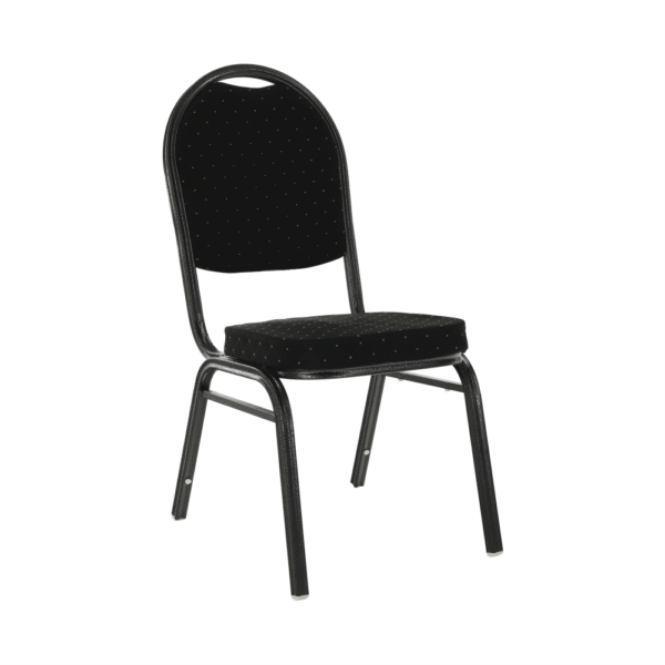 Stolička, stohovateľná, látka čierna/sivý rám, JEFF 2 NEW