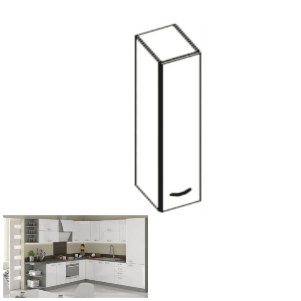 Skrinka horná, biela vysoký lesk, PRADO 30 G-72 – Obrázok 4