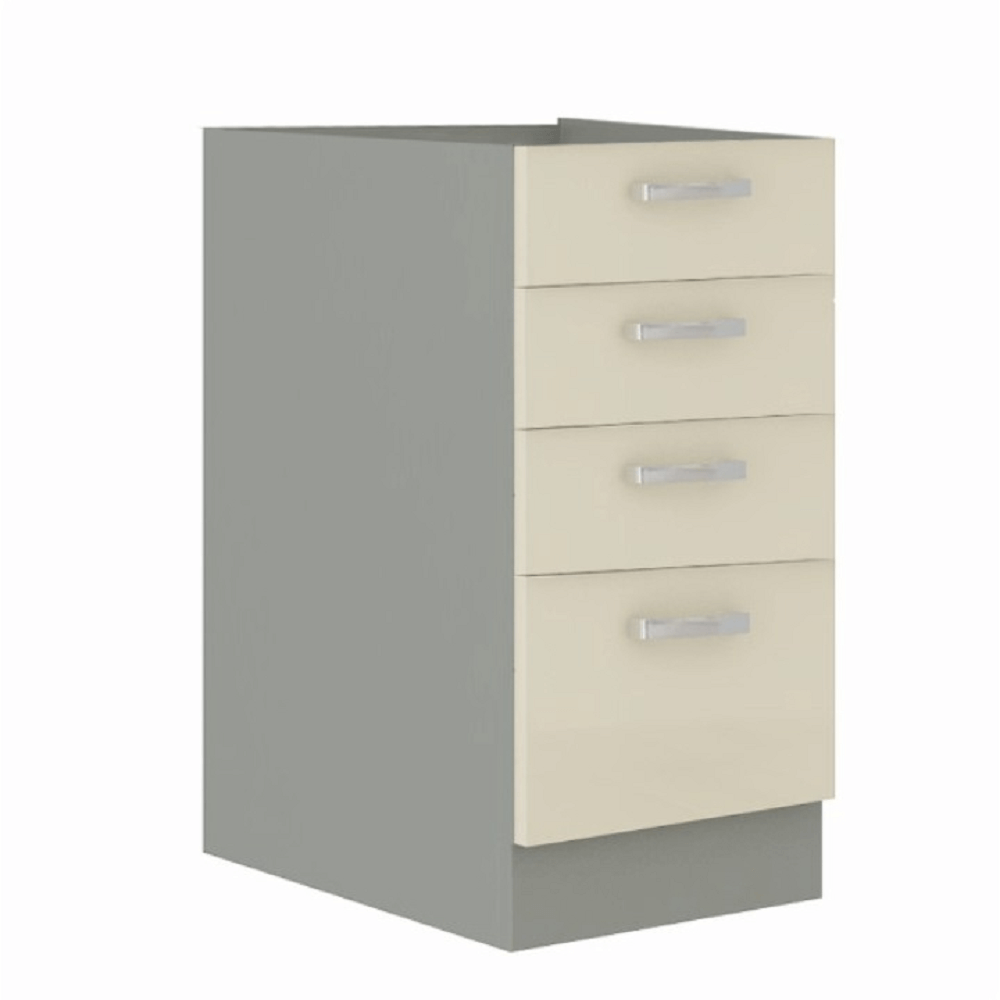 Skrinka dolná, krémová extra vysoký lesk/sivá, PRADO 40 D 4S BB