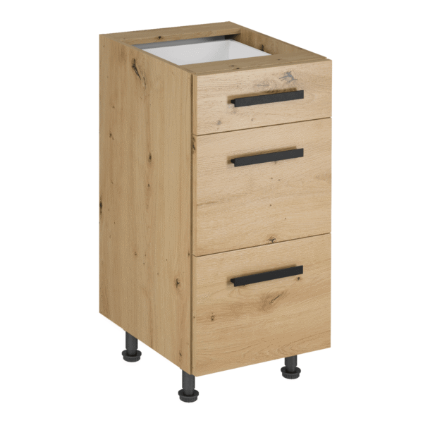 Spodná skrinka, dub artisan, s úchytkami, LANGEN D40S3 U
