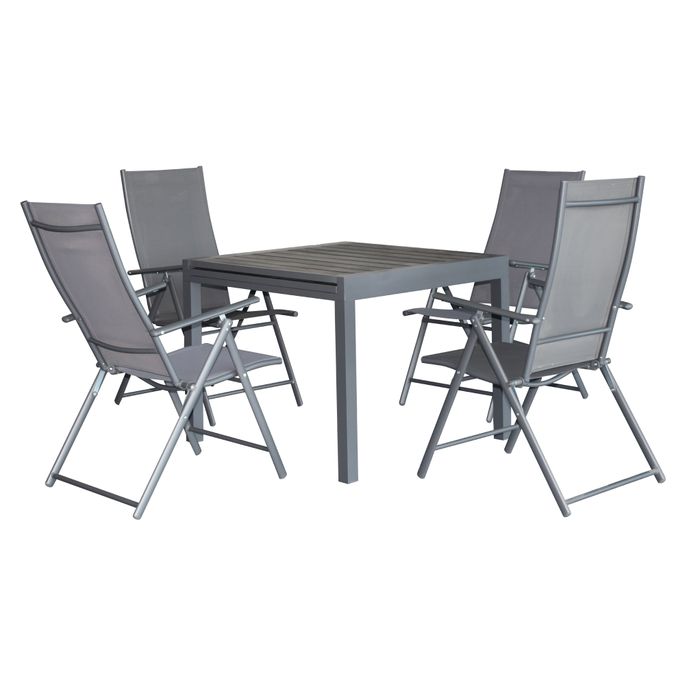 Záhradný set 1+4, tmavosivá, NIKY