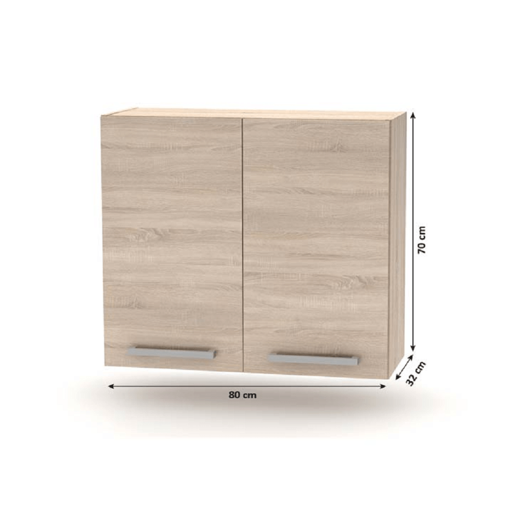 Horná skrinka 2DV, dub sonoma, NOVA PLUS NOPL-014-OH – Obrázok 2