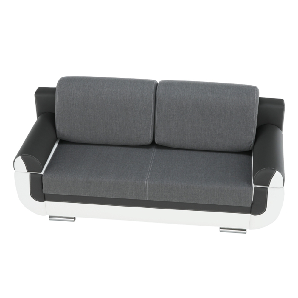 Pohovka, ekokoža biela+sivá/látka sivá, KARDYN – Obrázok 14