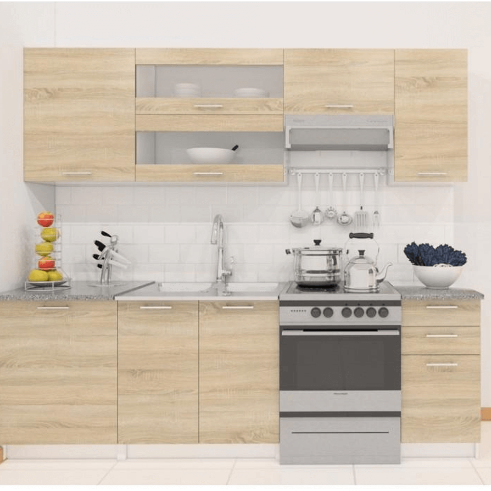 Potravinová skrinka, dub sonoma/biela, pravá, FABIANA S - 60/210 – Obrázok 2