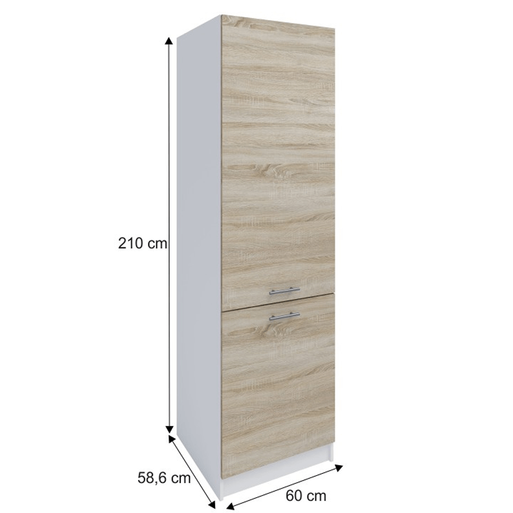 Potravinová skrinka, dub sonoma/biela, pravá, FABIANA S - 60/210 – Obrázok 4