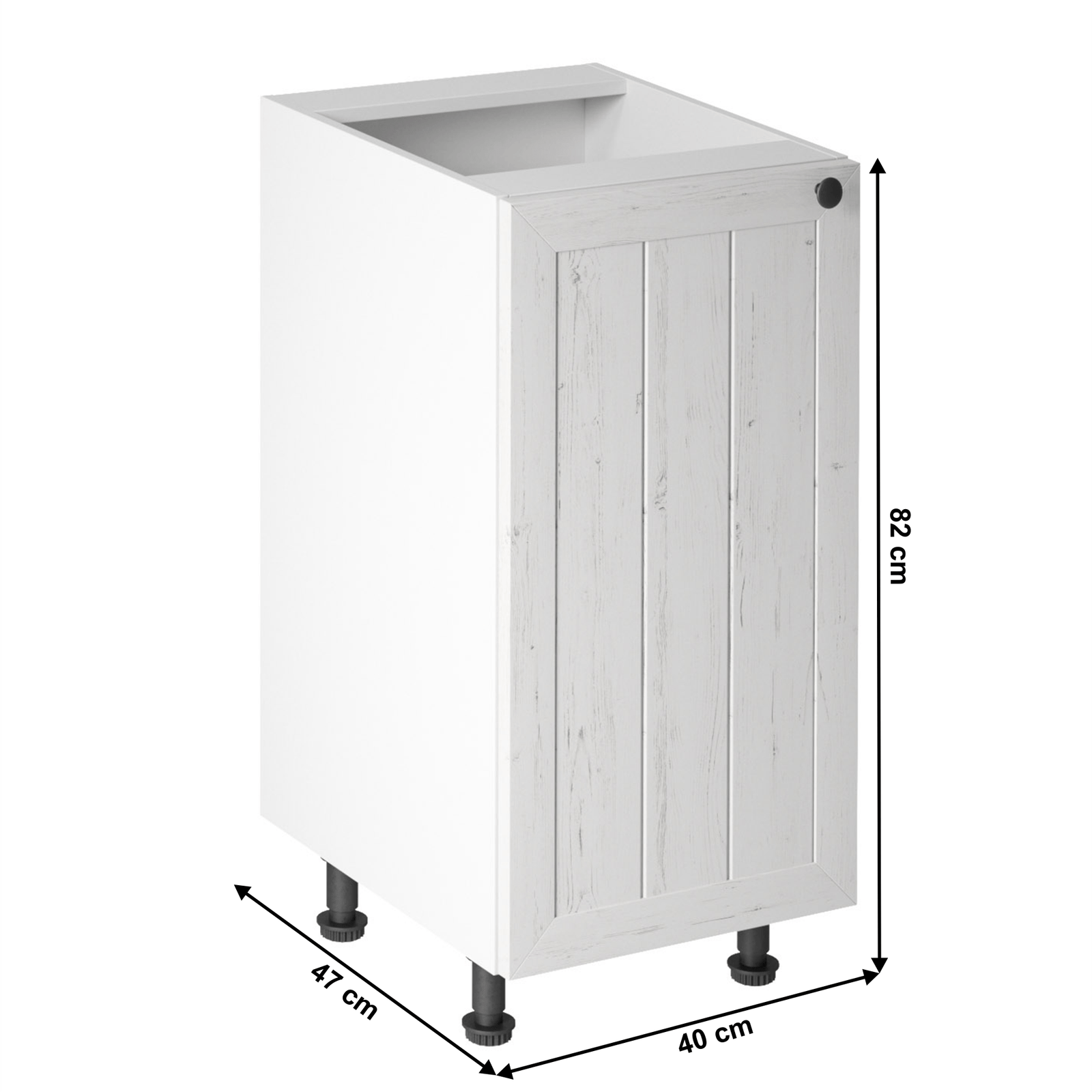 Dolná skrinka D40, ľavá, biela/sosna andersen, PROVANCE – Obrázok 4