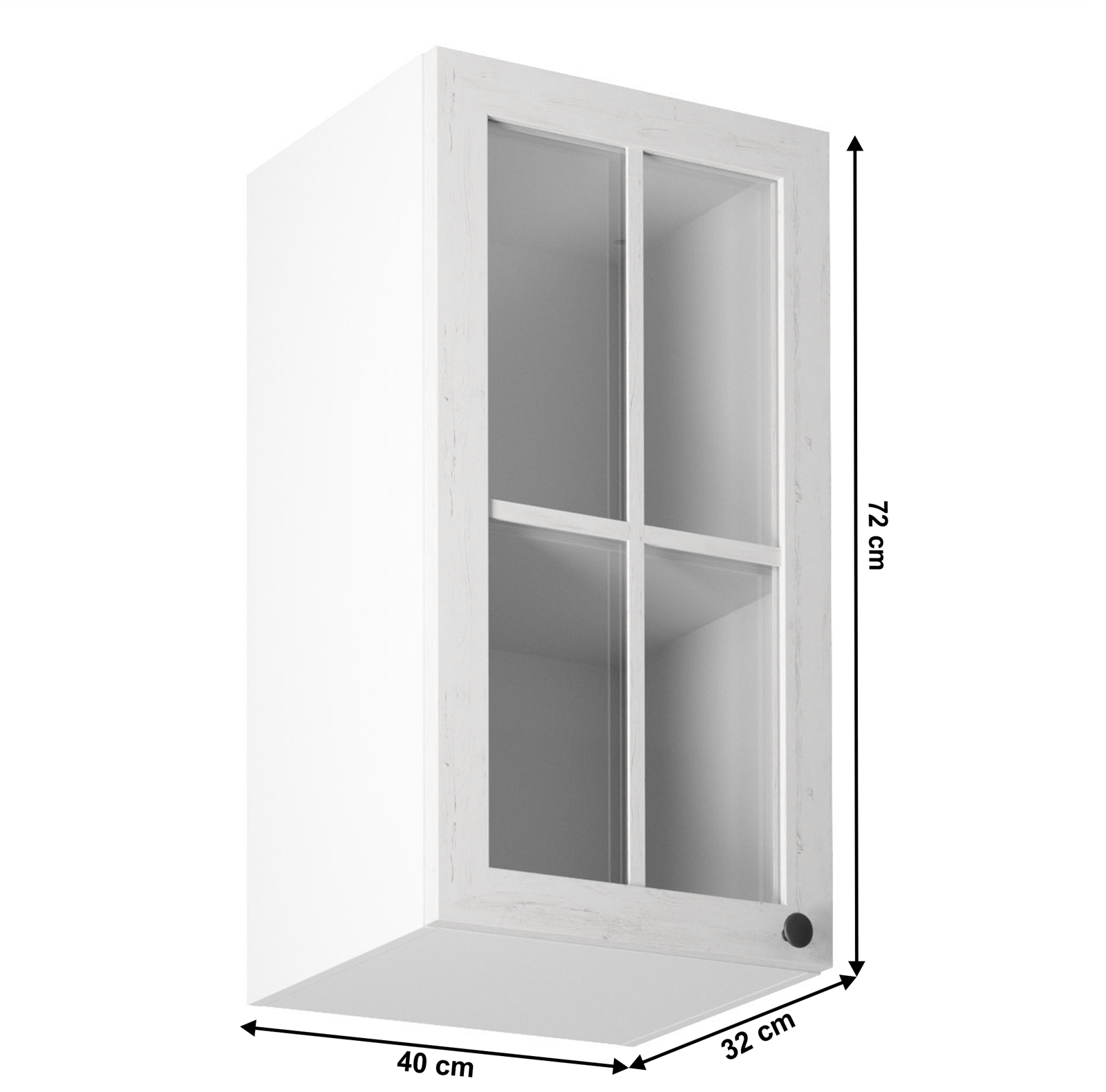 Horná skrinka so sklom G40S, ľavá, biela/sosna andersen, PROVANCE – Obrázok 4