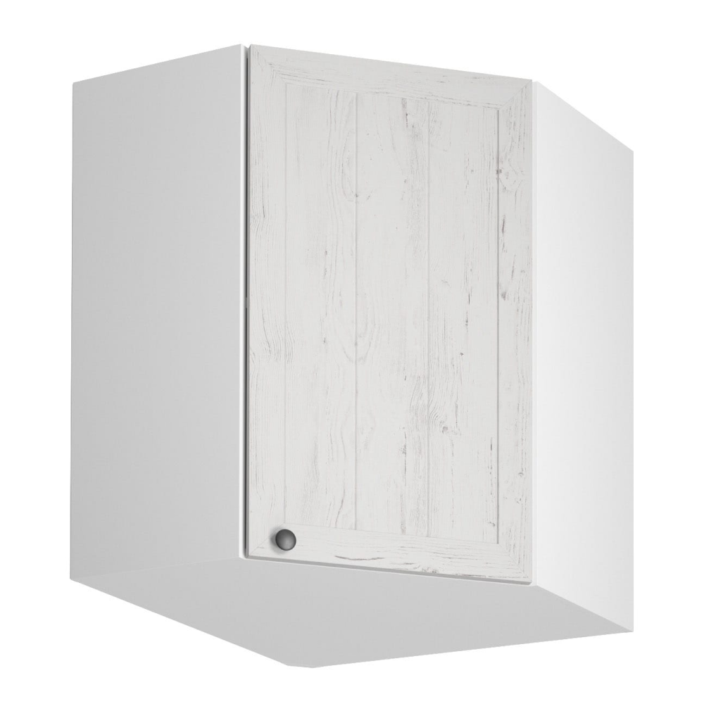 Horná rohová skrinka G60N, biela/sosna andersen, pravá, PROVANCE