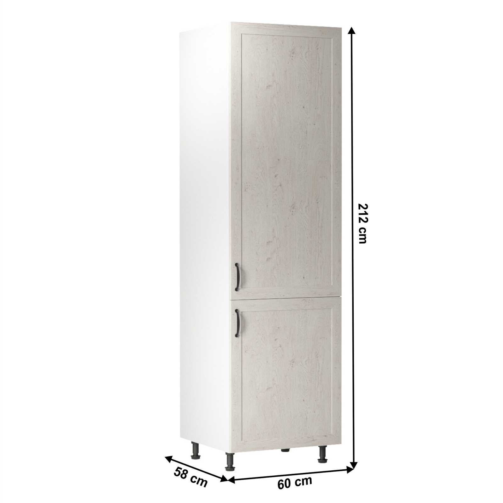 Vysoká skrinka, biela/sosna nordická, pravá, ROYAL D60R – Obrázok 7