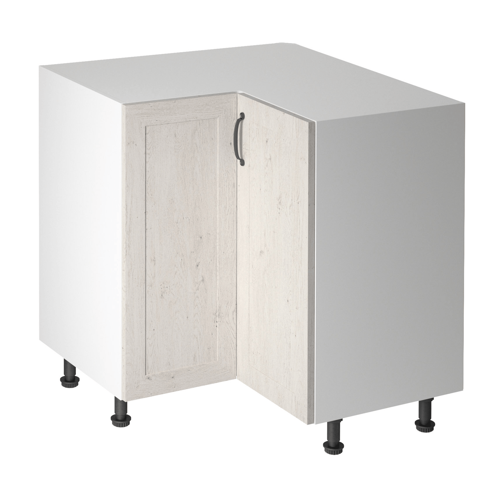 Spodná rohová skrinka, biela/sosna nordická, pravá, ROYAL D90N