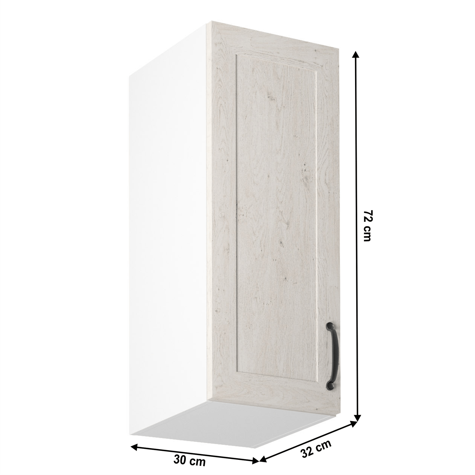 Horná skrinka, biela/sosna nordická, ľavá, ROYAL G30 – Obrázok 8