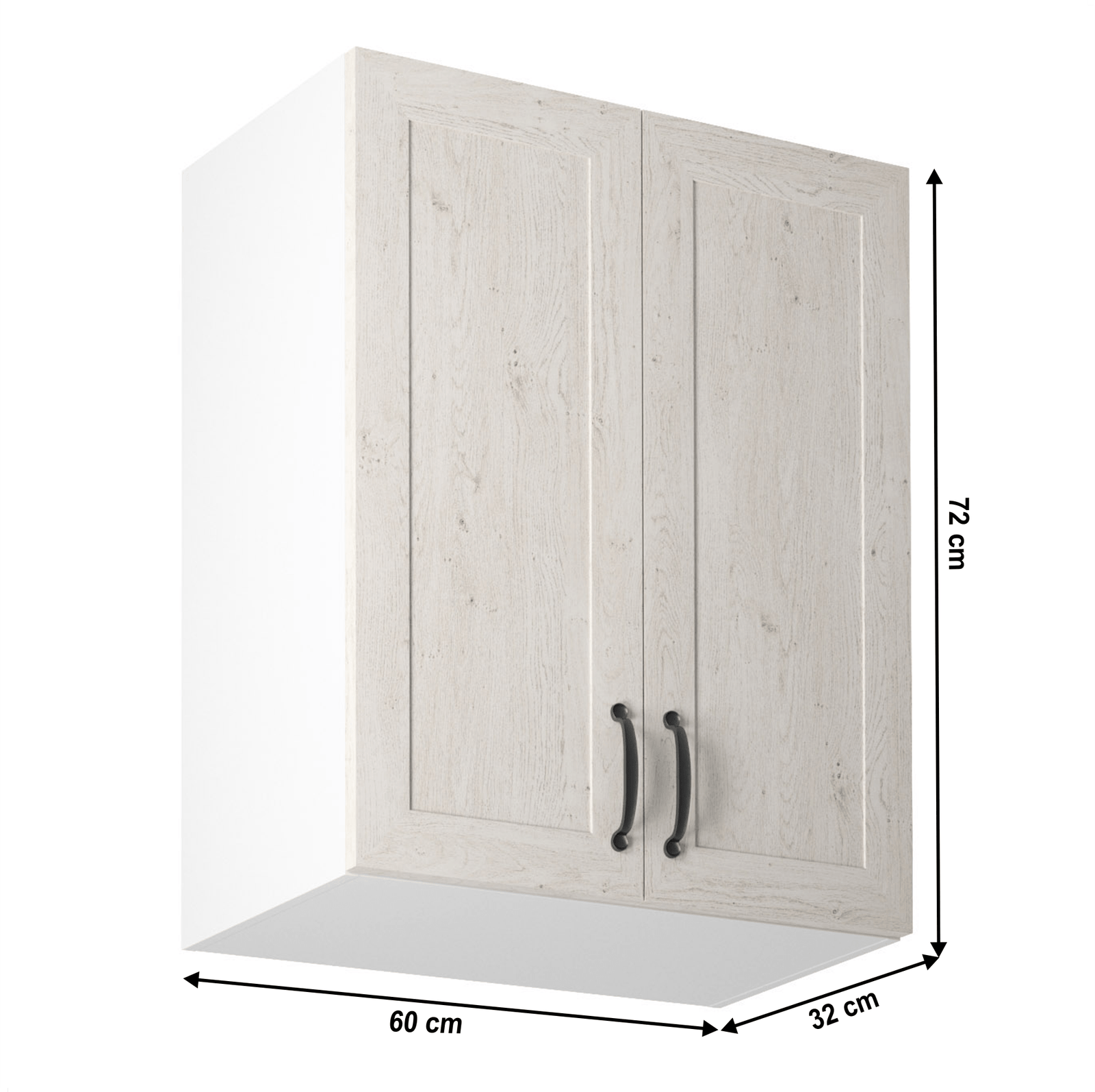 Horná skrinka, biela/sosna nordická, ROYAL G60 – Obrázok 7
