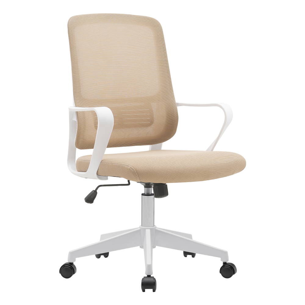 Kancelárske kreslo, béžová/biela, SALOMO TYP 1
