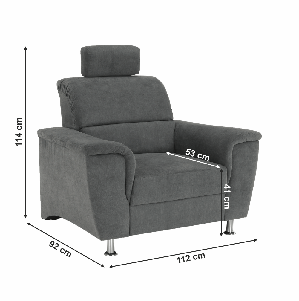 Kreslo, sivá látka, SANTIAGO – Obrázok 27