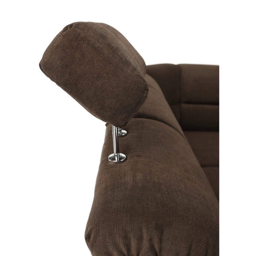 Sedacia súprava, ekokoža hnedá/látka hnedá, SANTIAGO U VEĽKÝ – Obrázok 5