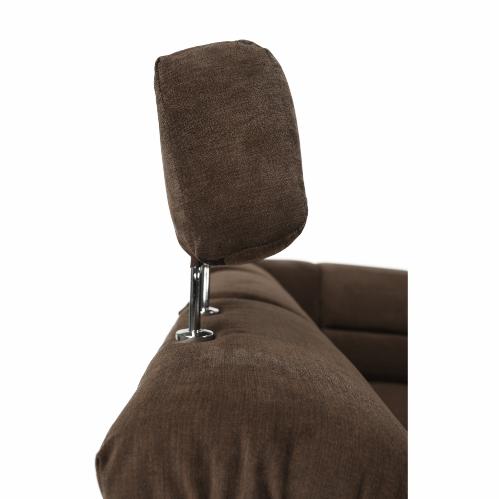 Sedacia súprava, ekokoža hnedá/látka hnedá, SANTIAGO U VEĽKÝ – Obrázok 6