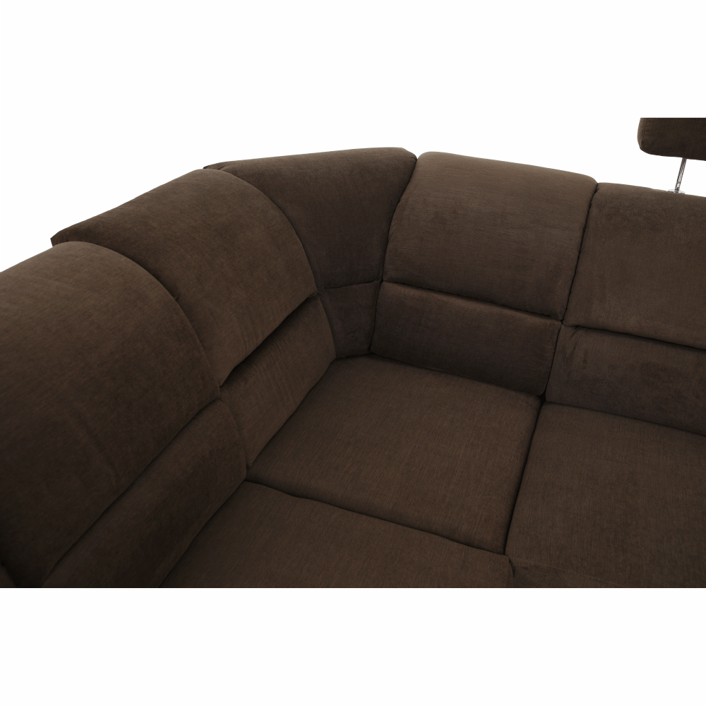 Sedacia súprava, ekokoža hnedá/látka hnedá, SANTIAGO U VEĽKÝ – Obrázok 7